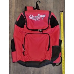 Rawlings Baseball Backpack Red‎ Black Travel Gear Equipment Bag School Gym